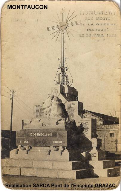 Carte postale - Monument aux morts de MONTFAUCON
